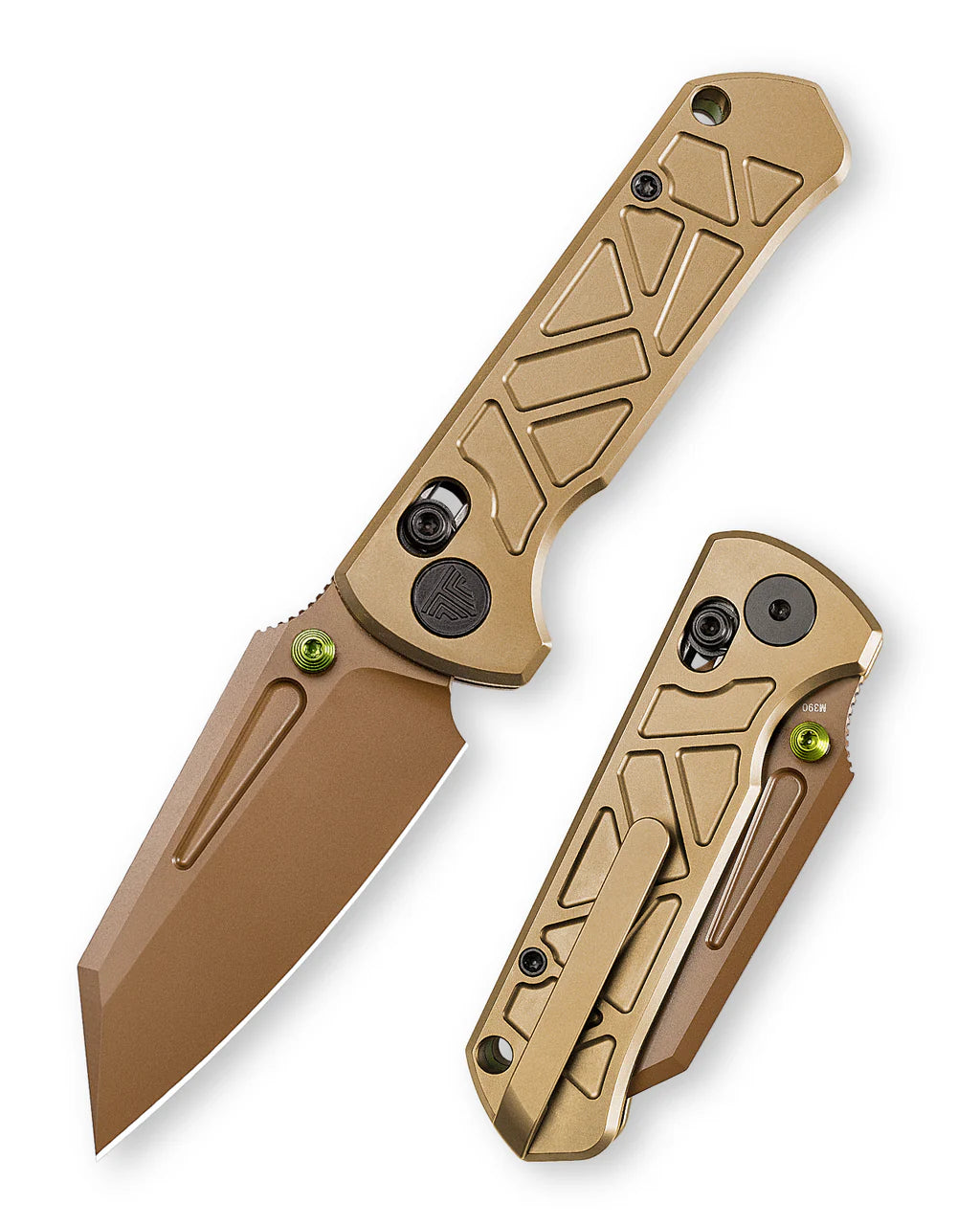Skarn-RG Crossbar Lock EDC Folding Pocket Knife,2.9'' M390 Steel Blade, Titanium Handle