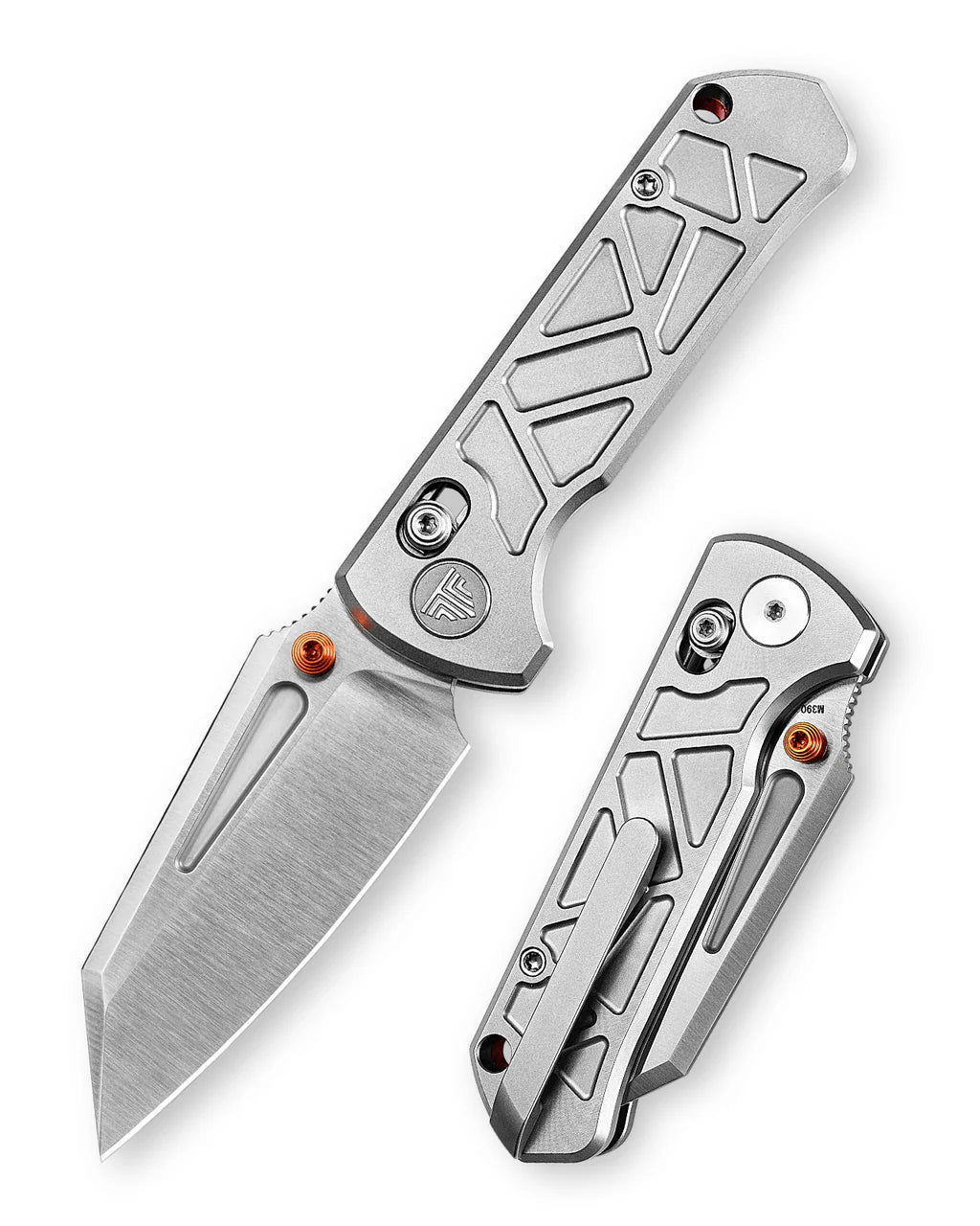 Trivisa Skarn Crossbar Lock EDC Folding Pocket Knife,2.9'' M390 Steel Blade, Titanium Handle