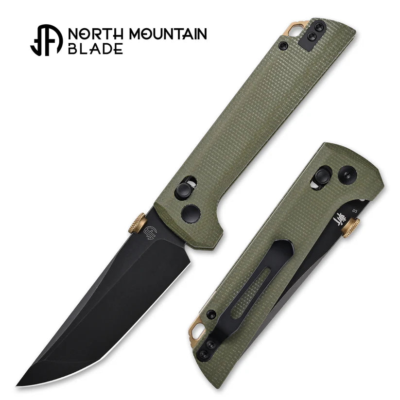 North Mountain Blade Green Crossbar Lock D2 Chop2 2406-GRMCT-D2BK