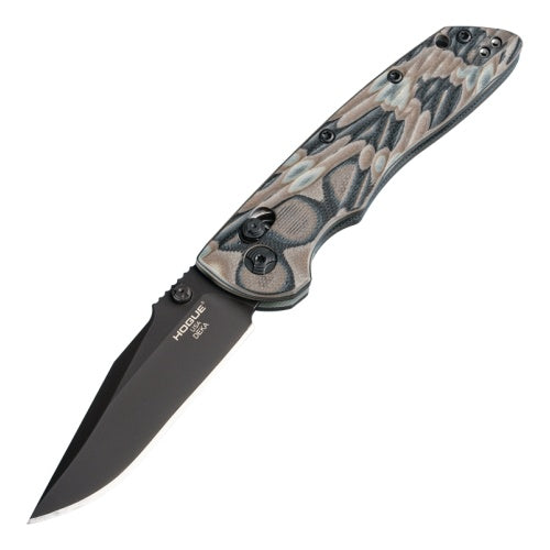 Hogue Deka Manual Folder 3.25" Clip Point Blade - Black Cerakote G-Mascus Dark Earth G10 Frame