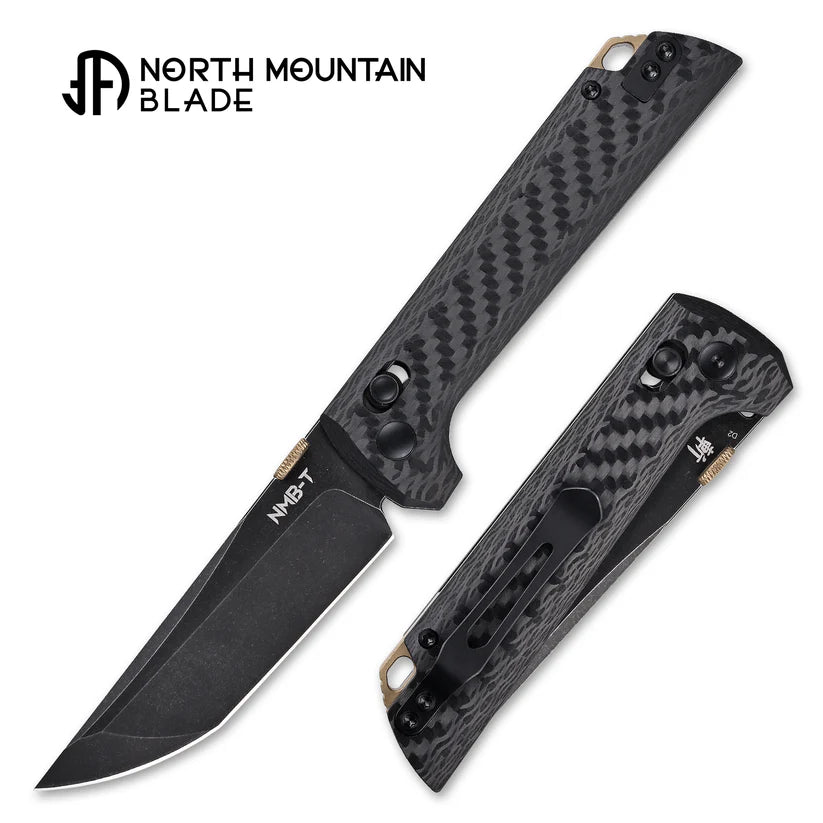 North Mountain Blade Chop2 2406-CF-D2BK Crossbar Lock Knife D2 Steel Japanese-style tactical folding knife