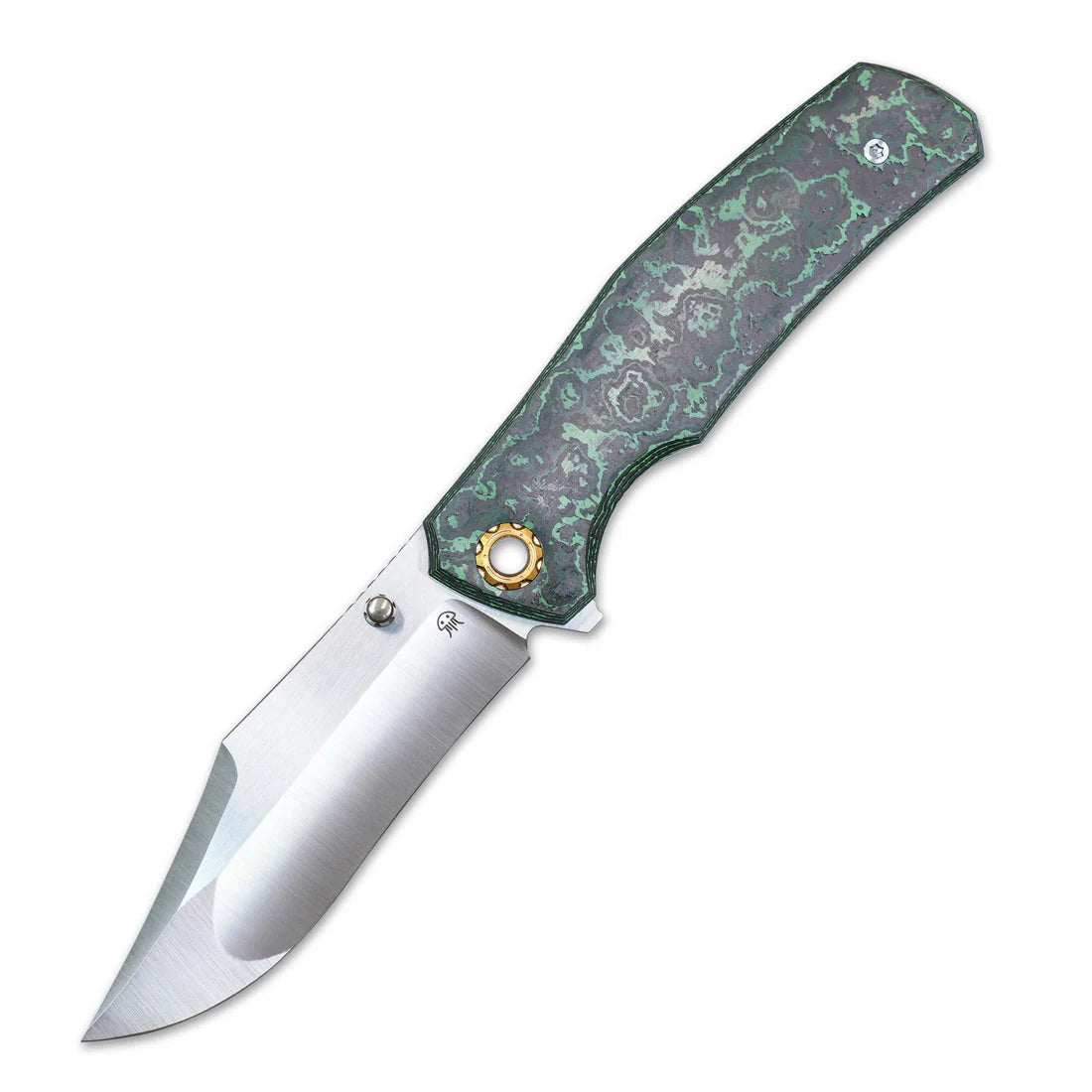 North Mountain Jellyfish 4th Green Generation Super Smooth M390 Blade Hand Polished Titanium Frame Ceramic Carbon Fiber Handle