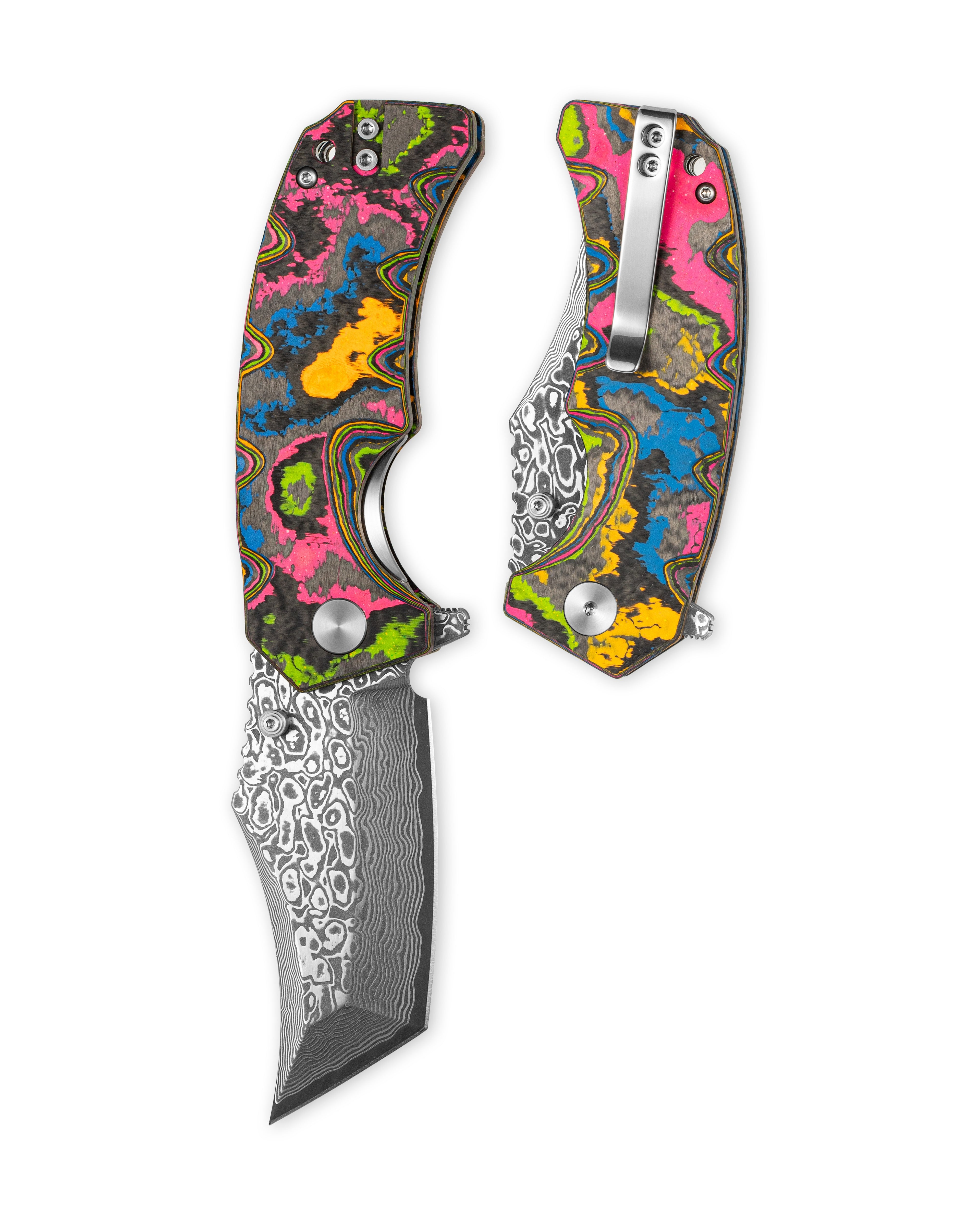 Ground Zero Tanto VG10 Core Damascus 80s Camo Carbon