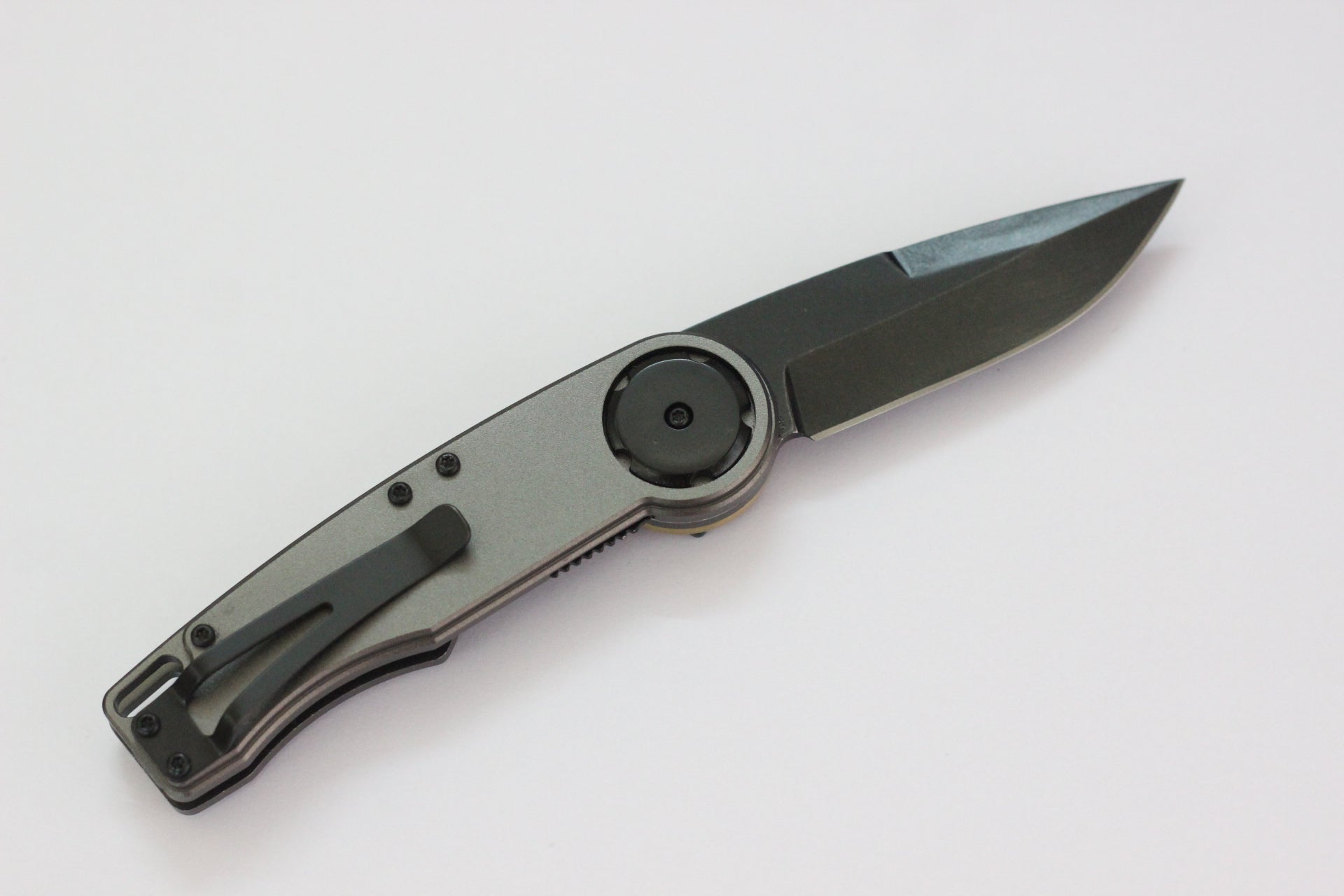 Mantis Gear Head 2026 DP EDC — 440C Drop Point Blade, Stonewashed Aluminum Handles, Liner Lock Folding Knife