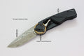Mantis Gear Head 2027 DP EDC — Damascus Blade, Drop Point, Black Oxide Hard‑Coat 6061 Aluminum Handles, Liner Lock Folding Knife