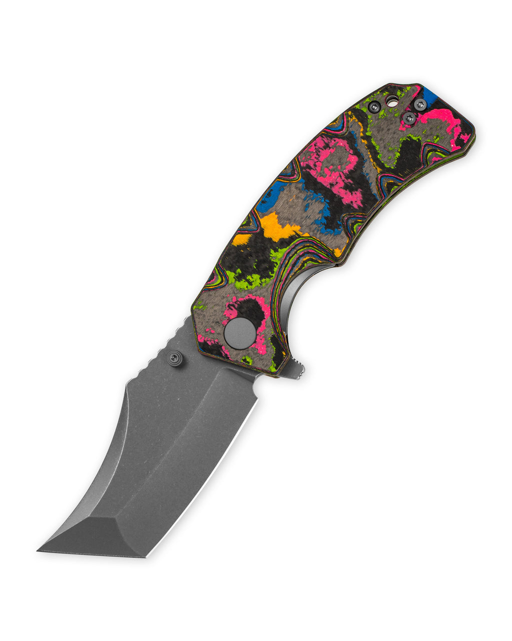 Ground Zero Tanto 80s Camo Carbon Gray PVD D2 Hollow Ground