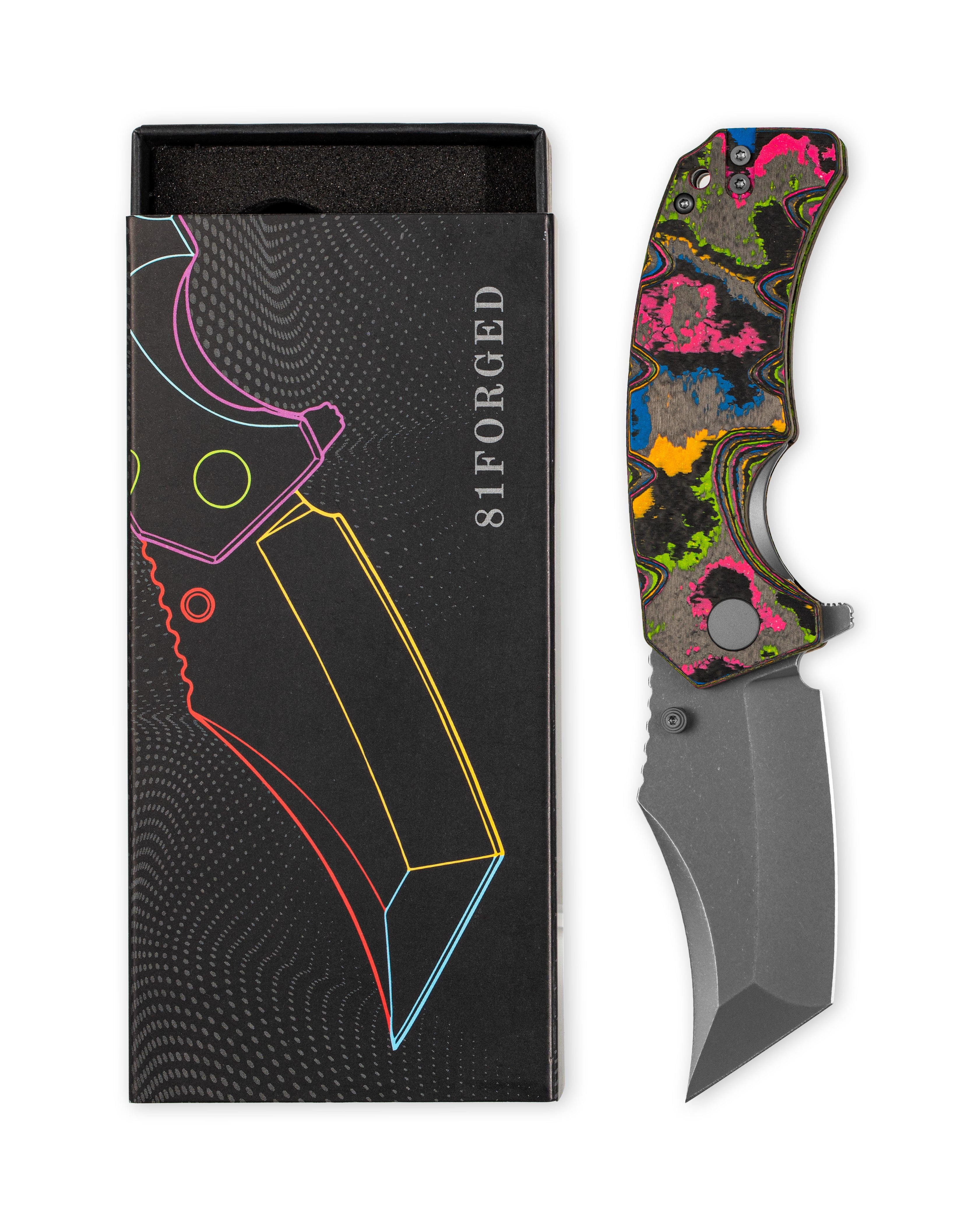 Ground Zero Tanto 80s Camo Carbon Gray PVD D2 Hollow Ground