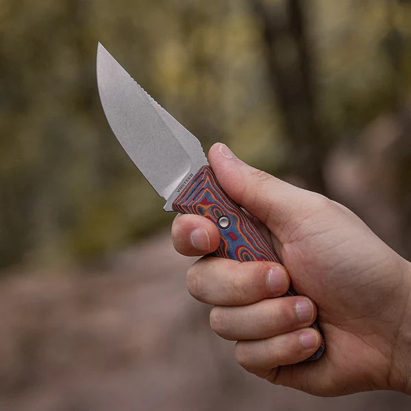 Vosteed H-Back - Fixed Blade Knife (2.92" Nitro-V Blade & Micarta Handle) With S.O.A.R. Clip - D0406