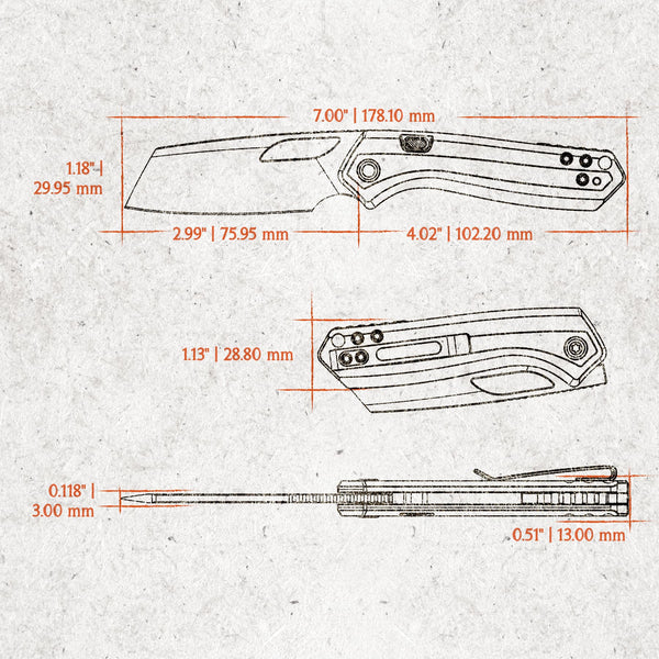 Vosteed Kroc -Top Liner Lock (2.99" S35VN Blade & Aluminum & Ocean Micarta Handle) - A1801