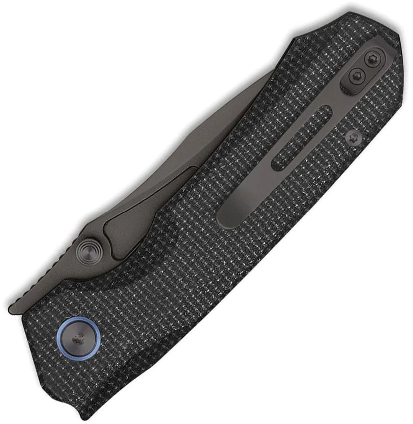 REMETTE Rhino Button Liner Lock Knife 14C28N Blade Black Non-slip Handle Micarta Knife Rhino-MC319B