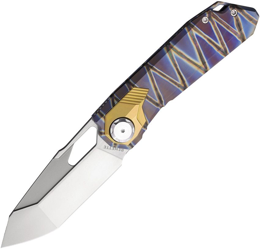 REMETTE RT-Peregrine Falcon Knife Thunder Lightning Titanium Handle M390 Knives with Safety Lock RTT1-CX