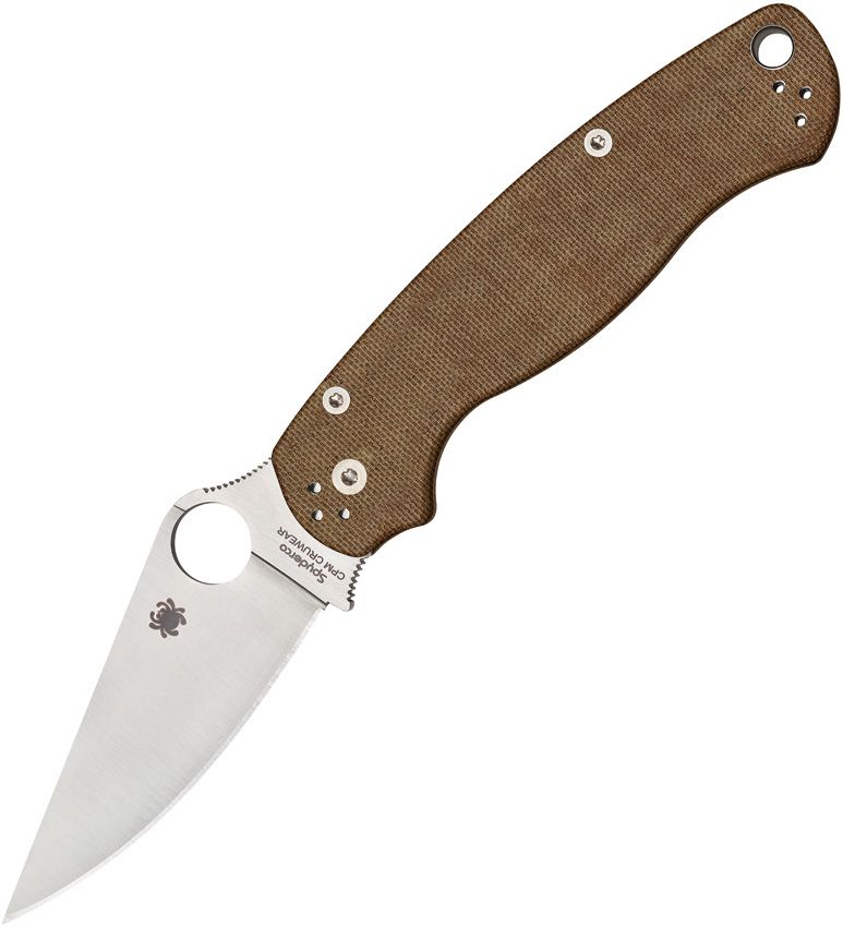 Spyderco Para® Military 2 Brown Canvas Micarta® CPM® Cru‑Wear®