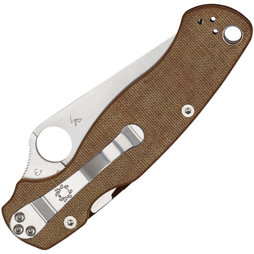 Spyderco Para® Military 2 Brown Canvas Micarta® CPM® Cru‑Wear®