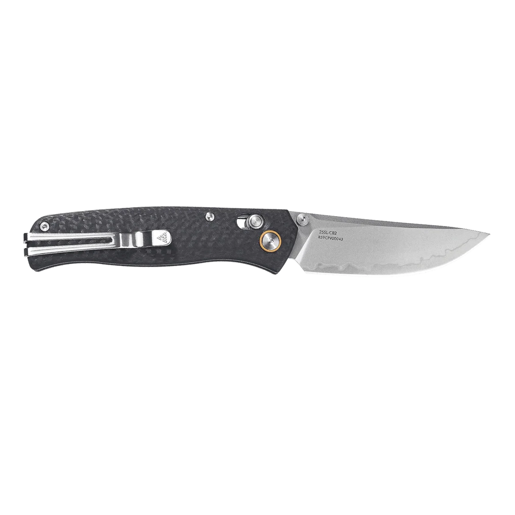 SRM Medal 255L-CB2 (3.2” Laminated 140Cr Steel Blade, Carbon-fiber Handle)