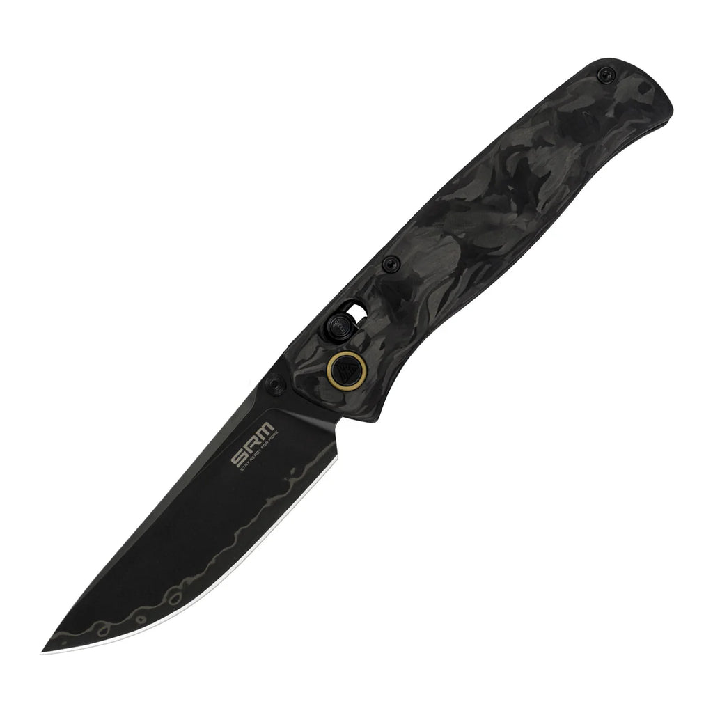 SRM Medal 255L-FB2 (3.2” Laminated 140Cr Steel Blade, Carbon-fiber Handle)