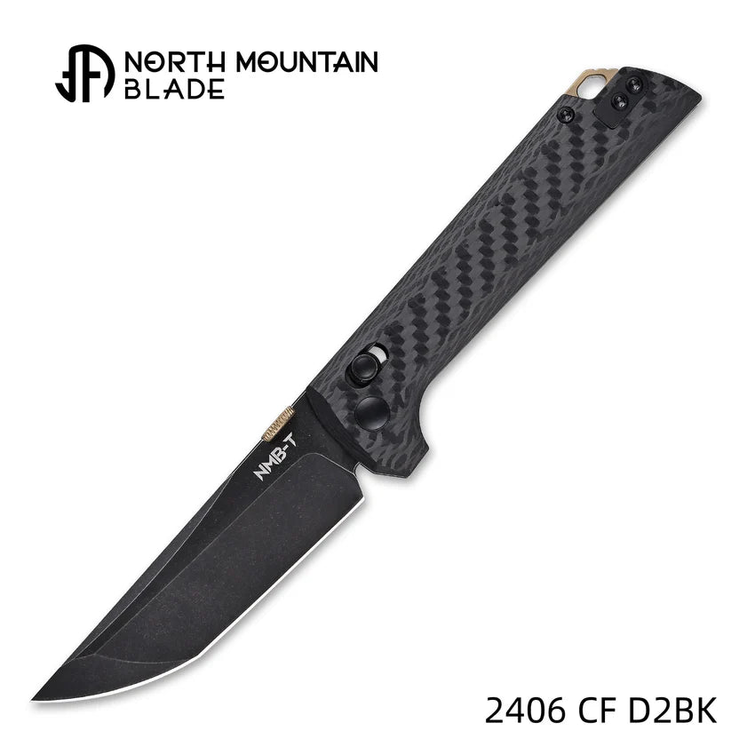 North Mountain Blade Chop2 2406-CF-D2BK Crossbar Lock Knife D2 Steel Japanese-style tactical folding knife